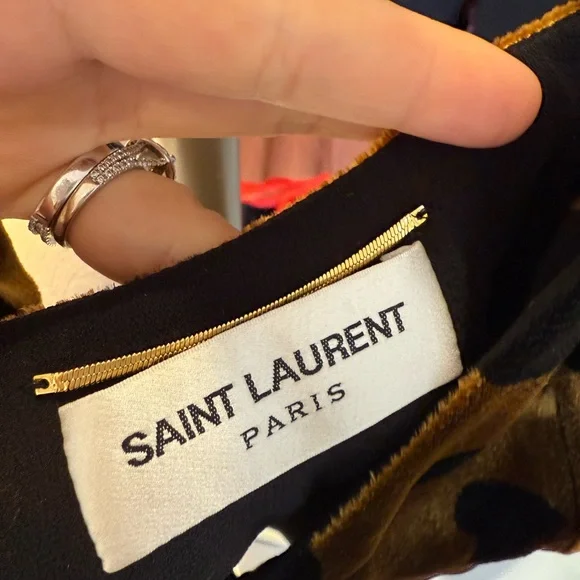 SAINT LAURENT Heart Print Velvet Mini Slip dress - Picture 9 of 11